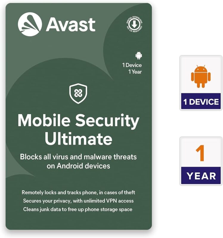 Avast Mobile Security Ultimate 1 Device 1 Year For Android